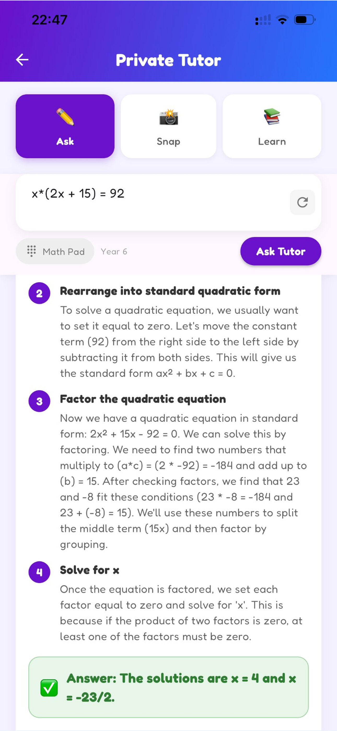 Ask math problems and get solutions