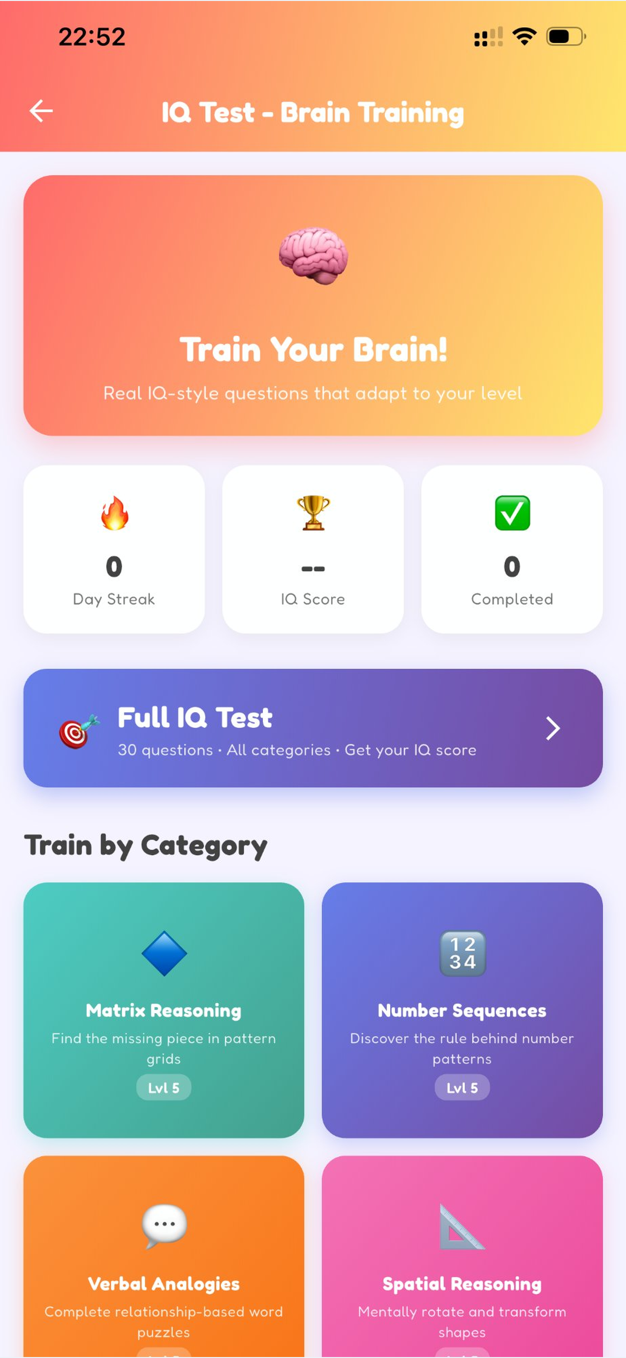 IQ Test Brain Training